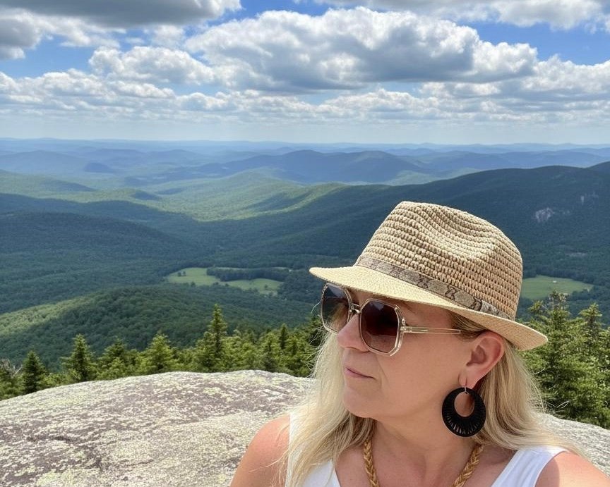 Lisa Cocchi overlooking the mountains reflecting on wellness, personal growth, and intentional living after 50
